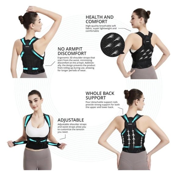 Back Brace and Posture Corrector Women Men Adjustable Lightweight Small Shaperky - Picture 5 of 8